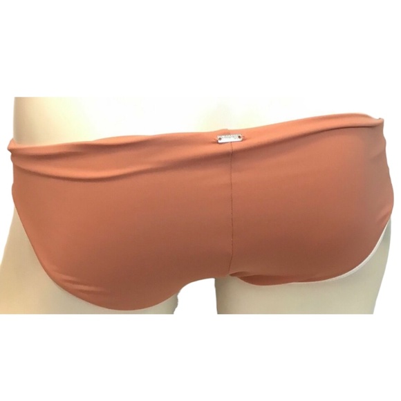 Victoria's Secret PINK Peach w/ Black Lace Up Bikini Swim Bottom XS - Picture 2 of 2